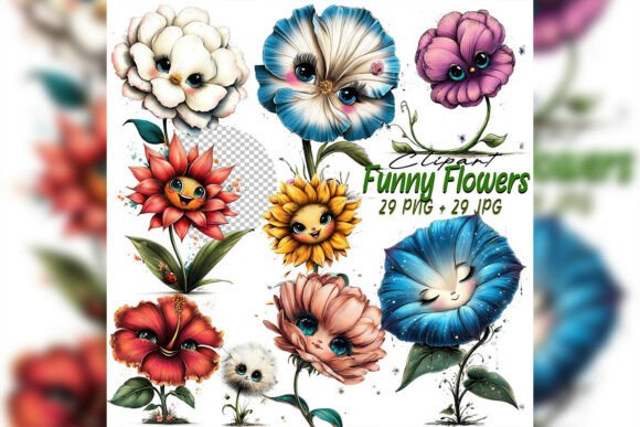 Download Whimsical Floral Clipart Set Watercolor - Whimsical floral clipart Collection