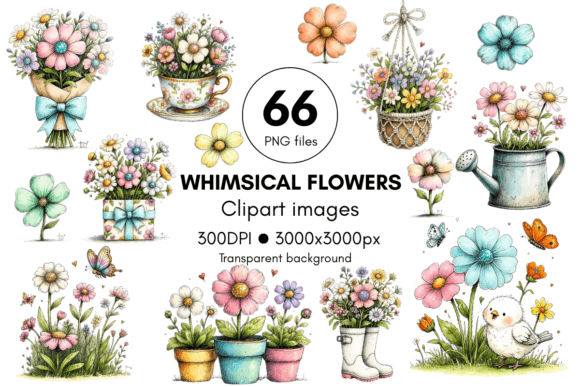 Download Whimsical Floral Clipart - Whimsical floral clipart Collection