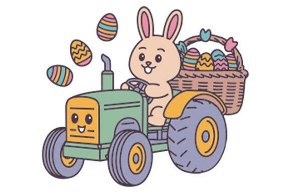Download Bunny Tractor, Easter Bunny, Kids Easter - Kids easter Collection