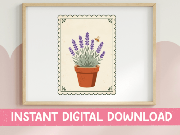 Download Lavender Potted Plant Botanical Print - Potted plant Collection