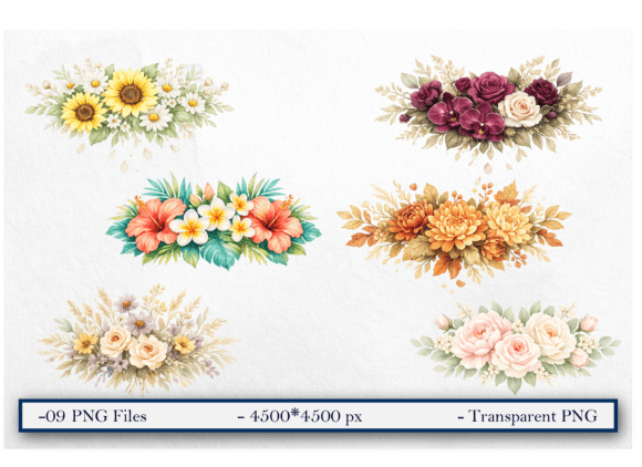 Download Watercolor Whimsical Floral Clipart Set - Whimsical floral clipart Collection